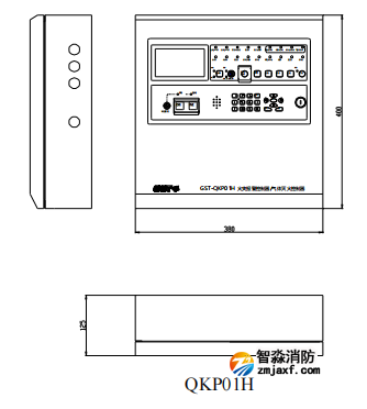 海灣GST-QKP01H、 GST-QKP02H、 GST-QKP04H 型氣體滅火控制器/火災(zāi)報(bào)警控制器示意圖